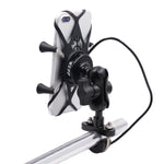 Caricabatterie per telefono con staffa per telefono in lega di alluminio a forma di X per motocicletta 5V 2.1A, CS-416A3
