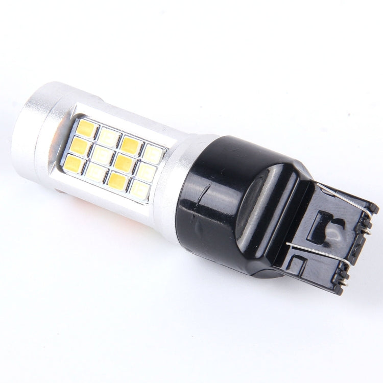 2 PZ T20/7443-42LED 20W 21*2835W+21*2835Y Luce bianca+gialla Indicatore di direzione con lente.CC 12-24 V, T20