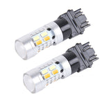 2 PZ T25/3157 10W 1000 LM 6000K Luce bianca + gialla Indicatore di direzione con 20 lampade SMD-5730-LED e lente.CC 12-24 V, T25 with 20 SMD-5730-LED Lamps