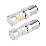 2 PZ 1157 10W 1000 LM 6000K Luce bianca + gialla Indicatore di direzione con 20 lampade SMD-5730-LED e lente.CC 12-24 V, 1157 with 20 SMD-5730-LED Lamps