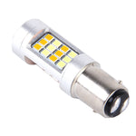 2 PZ 1157 10W 1000 LM 6000K Luce bianca + gialla Indicatore di direzione con 42 lampade SMD-2835-LED e lente.CC 12-24 V, 1157 with 42 SMD-2835-LED Lamps