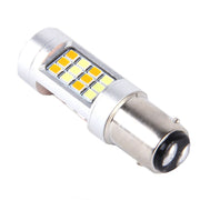 2 PZ 1157 10W 1000 LM 6000K Luce bianca + gialla Indicatore di direzione con 42 lampade SMD-2835-LED e lente.CC 12-24 V, 1157 with 42 SMD-2835-LED Lamps