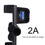 Porta cellulare portatile per caricabatterie USB in lega di alluminio per moto, versione per manubrio, 3089