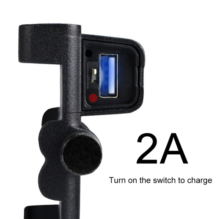 Porta cellulare portatile per caricabatterie USB in lega di alluminio per moto, versione per manubrio, 3089