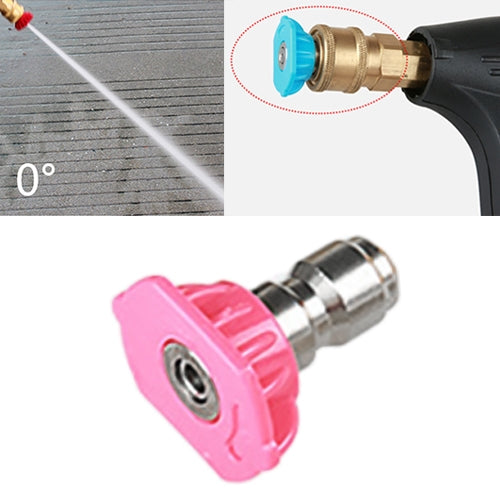Accessori per rondelle per ugelli a getto per pistola per autolavaggio ad alta pressione, angolo dell'ugello: foro grande da 0 gradi, rosa, Nozzle Angle: 0 Degree Big Hole, Pink