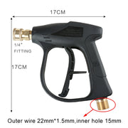 Pistola per spruzzatore d'acqua con generatore di schiuma di sapone per autolavaggio ad alta pressione, filo esterno: 22 x 1,5, foro interno: 15, Outer Wire: 22 x 1.5, Inner Hole: 15
