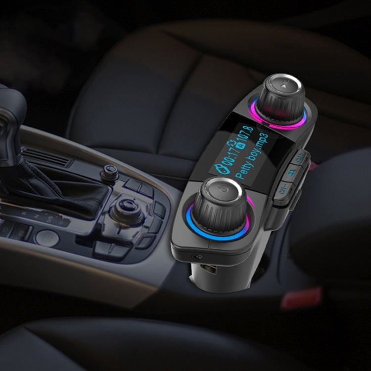 BT06 Dual USB Ricarica Smart Bluetooth 4.0 + EDR Trasmettitore FM Lettore musicale MP3 Kit per auto con schermo LED da 1,3 pollici, supporto chiamata Bluetooth, scheda TF e disco U, BT06