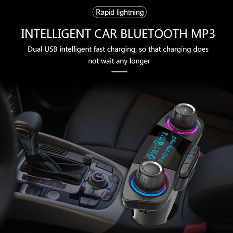 BT06 Dual USB Ricarica Smart Bluetooth 4.0 + EDR Trasmettitore FM Lettore musicale MP3 Kit per auto con schermo LED da 1,3 pollici, supporto chiamata Bluetooth, scheda TF e disco U, BT06