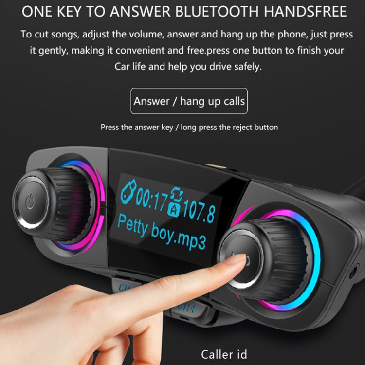 BT06 Dual USB Ricarica Smart Bluetooth 4.0 + EDR Trasmettitore FM Lettore musicale MP3 Kit per auto con schermo LED da 1,3 pollici, supporto chiamata Bluetooth, scheda TF e disco U, BT06