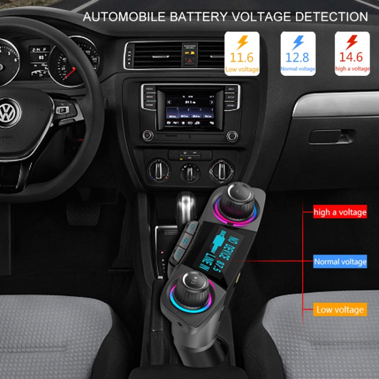 BT06 Dual USB Ricarica Smart Bluetooth 4.0 + EDR Trasmettitore FM Lettore musicale MP3 Kit per auto con schermo LED da 1,3 pollici, supporto chiamata Bluetooth, scheda TF e disco U, BT06