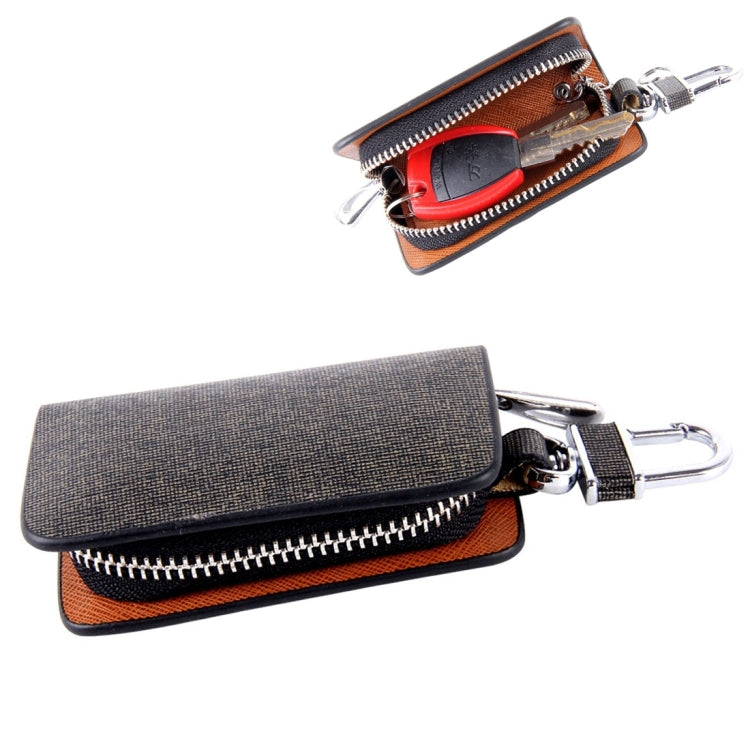 Borsa porta chiavi con cerniera universale in pelle impastata con texture in vita (senza chiave inclusa)