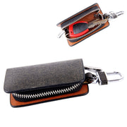 Borsa porta chiavi con cerniera universale in pelle impastata con texture in vita (senza chiave inclusa)