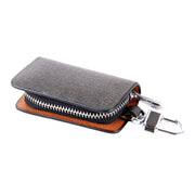 Borsa porta chiavi con cerniera universale in pelle impastata con texture in vita (senza chiave inclusa)