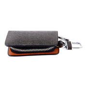 Borsa porta chiavi con cerniera universale in pelle impastata con texture in vita (senza chiave inclusa)