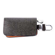 Borsa porta chiavi con cerniera universale in pelle impastata con texture in vita (senza chiave inclusa)