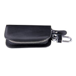 Borsa porta chiavi con cerniera universale in pelle con venature del legno (senza chiave inclusa)