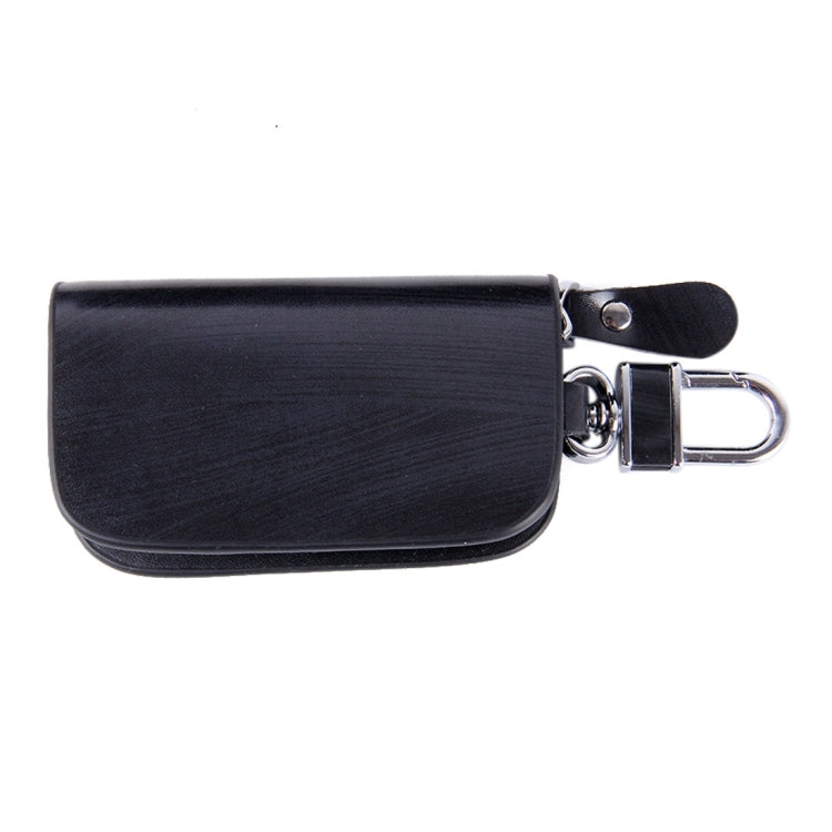 Borsa porta chiavi con cerniera universale in pelle con venature del legno (senza chiave inclusa)