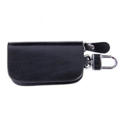 Borsa porta chiavi con cerniera universale in pelle con venature del legno (senza chiave inclusa)