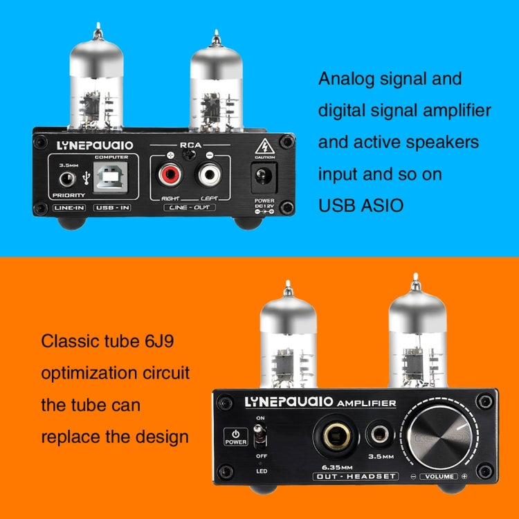 LINEPAUDIO A962 HiFi 6J9 Vacuum Tube Headphone Amplifier USB ASIO Sound Card, A962