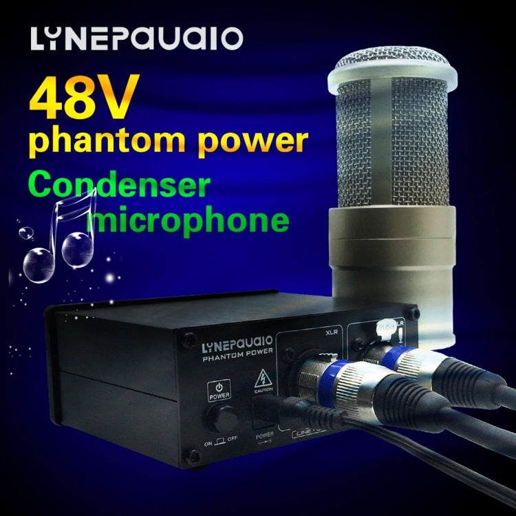 LINEPAUDIO A963 Condenser Microphone 48V Pro Phantom Power Source, A963