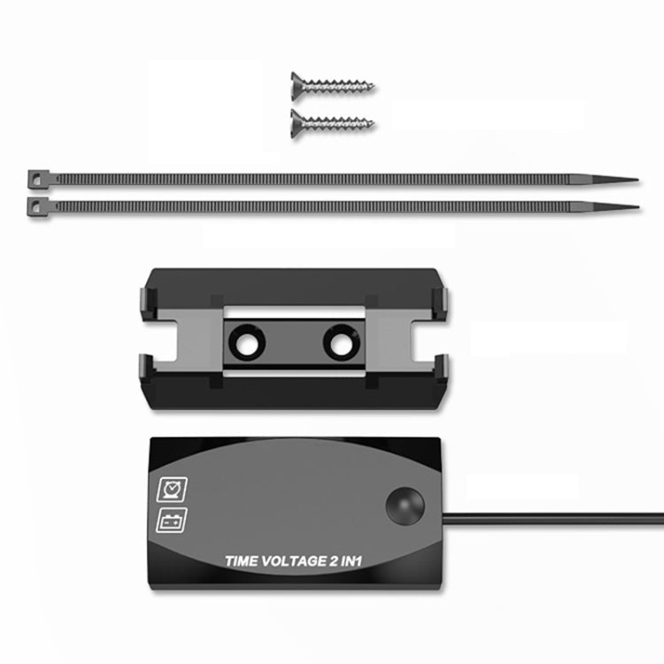 Voltmetro display digitale 2 in 1 multifunzione per moto + orologio elettronico, 6-30 V IP67