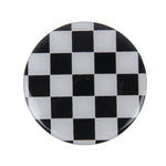 Decorazione della copertura centrale dei coprimozzi delle ruote degli adesivi per auto in metallo con griglia bianca e nera da 4 pezzi, White Black Grid