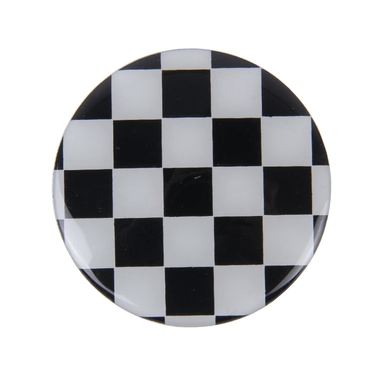 Decorazione della copertura centrale dei coprimozzi delle ruote degli adesivi per auto in metallo con griglia bianca e nera da 4 pezzi, White Black Grid