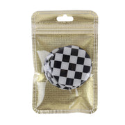 Decorazione della copertura centrale dei coprimozzi delle ruote degli adesivi per auto in metallo con griglia bianca e nera da 4 pezzi, White Black Grid