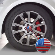 4 pezzi di adesivi per auto in metallo con bandiera USA, coprimozzo ruota, decorazione della copertura centrale, USA Flag