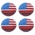 4 pezzi di adesivi per auto in metallo con bandiera USA, coprimozzo ruota, decorazione della copertura centrale, USA Flag