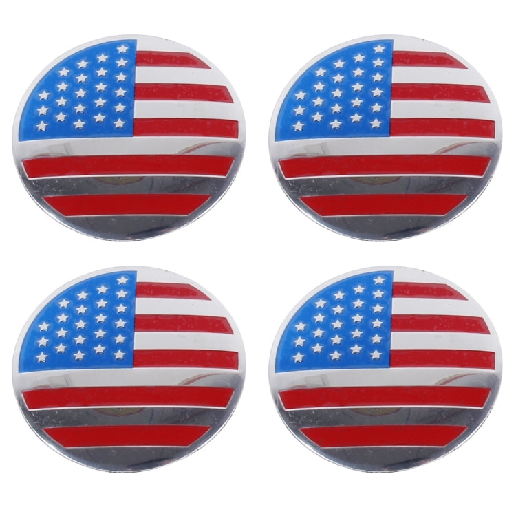 4 pezzi di adesivi per auto in metallo con bandiera USA, coprimozzo ruota, decorazione della copertura centrale, USA Flag