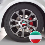 4 pezzi bandiera italiana adesivo per auto in metallo coprimozzo ruota decorazione copertura centrale, Italy Flag