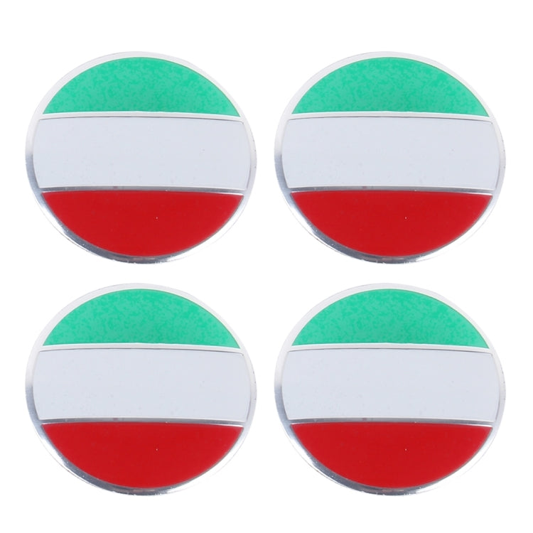 4 pezzi bandiera italiana adesivo per auto in metallo coprimozzo ruota decorazione copertura centrale, Italy Flag