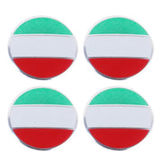 4 pezzi bandiera italiana adesivo per auto in metallo coprimozzo ruota decorazione copertura centrale, Italy Flag