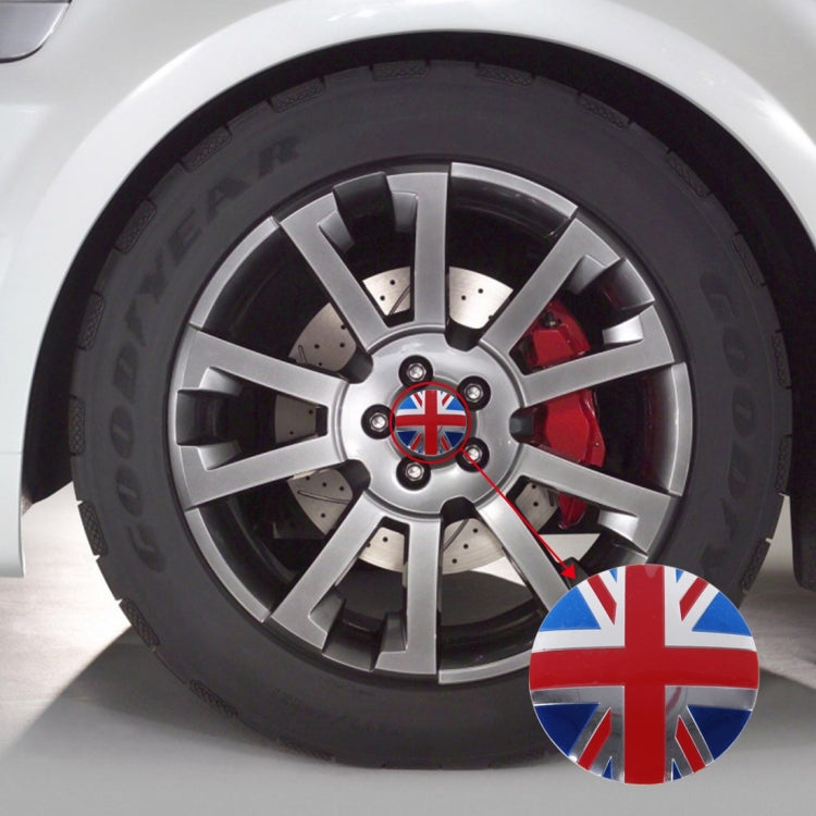 4 pezzi di adesivi per auto in metallo con bandiera dell'Inghilterra, decorazione della copertura centrale dei coprimozzi delle ruote, England Flag 2