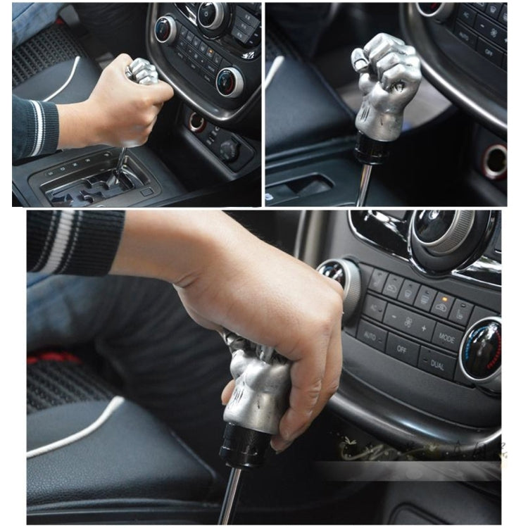 Pomello del cambio manuale o automatico in alluminio a forma di pugno universale compatibile con tre coperture in gomma adatte a tutte le auto, Gold, Silver