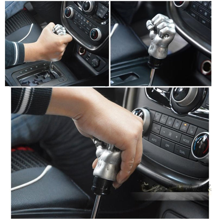 Pomello del cambio manuale o automatico in alluminio a forma di pugno universale compatibile con tre coperture in gomma adatte a tutte le auto, Gold, Silver