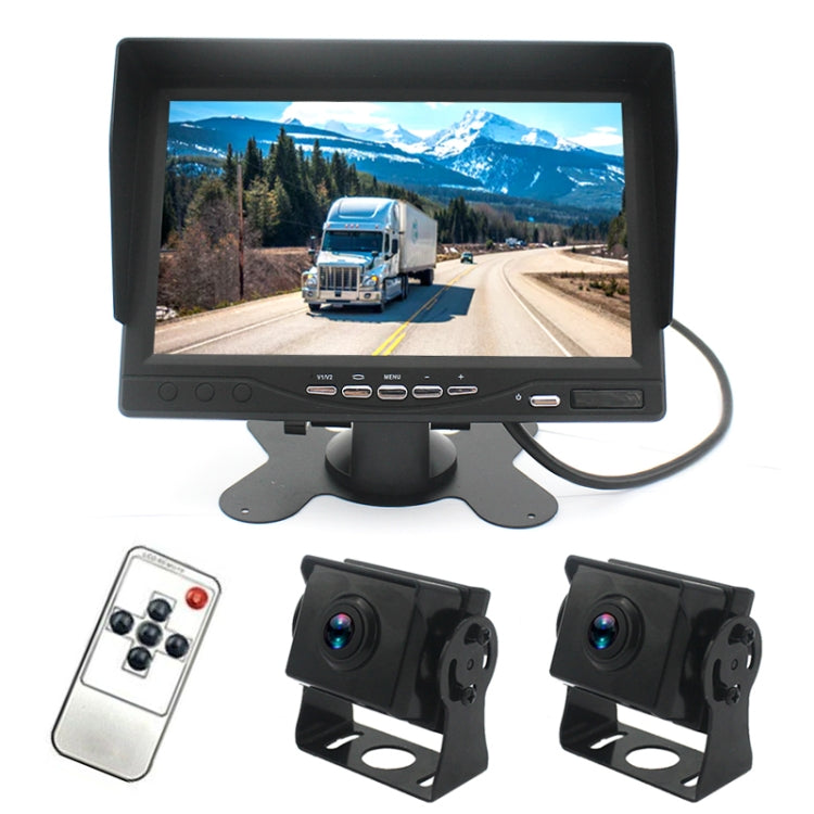 PZ612-2AHD IP67 120 gradi per auto AHD 1080P 2 megapixel 7 pollici anteriore e posteriore doppia registrazione monitor specchietto retrovisore a 2 vie, visione notturna a colori, con funzione video, PZ612-2AHD