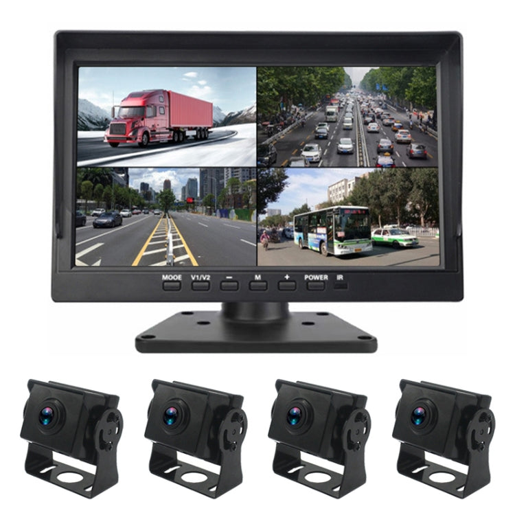 PZ612-4AHD IP67 120 gradi per auto AHD 1080P 2 megapixel Monitor per specchietto retrovisore a 4 vie da 10 pollici, visione notturna a colori, con funzione video, PZ612-4AHD