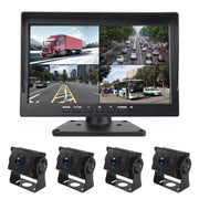PZ612-4AHD IP67 120 gradi per auto AHD 1080P 2 megapixel Monitor per specchietto retrovisore a 4 vie da 10 pollici, visione notturna a colori, con funzione video, PZ612-4AHD
