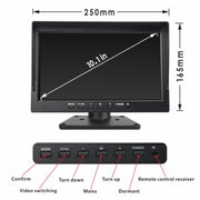 PZ612-4AHD IP67 120 gradi per auto AHD 1080P 2 megapixel Monitor per specchietto retrovisore a 4 vie da 10 pollici, visione notturna a colori, con funzione video, PZ612-4AHD