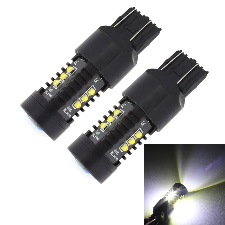 2 PZ MZ 10W 1080LM 5500K 7443 12 XB-D LED Luci di retromarcia per auto T20 Lampade di coda di backup Coda di parcheggio per auto DRL Luci di parcheggio per freni, DC 12-24V, 7443