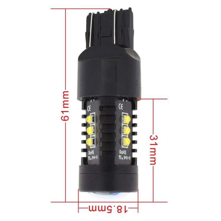 2 PZ MZ 10W 1080LM 5500K 7443 12 XB-D LED Luci di retromarcia per auto T20 Lampade di coda di backup Coda di parcheggio per auto DRL Luci di parcheggio per freni, DC 12-24V, 7443