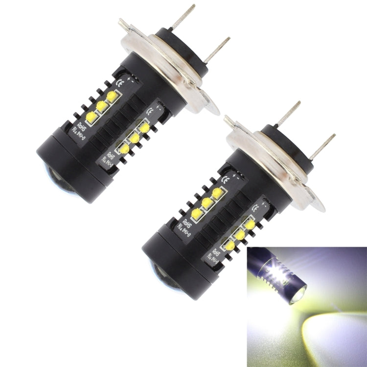 2 PZ MZ 10W 1080LM 5500K H7 12 XB-D LED Fendinebbia anteriori per auto Fendinebbia per auto Luci di marcia diurna automatiche, DC 12-24V, H7