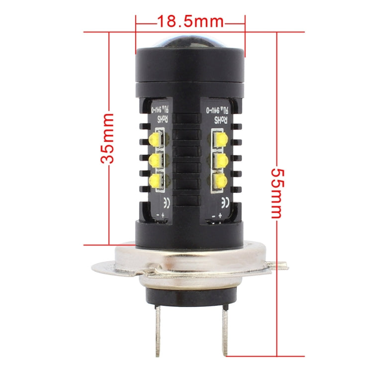 2 PZ MZ 10W 1080LM 5500K H7 12 XB-D LED Fendinebbia anteriori per auto Fendinebbia per auto Luci di marcia diurna automatiche, DC 12-24V, H7