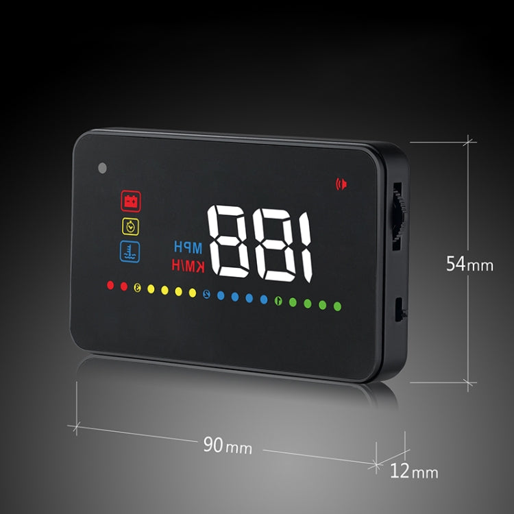 A200 OBD2 Sistema di sicurezza Head Up Display montato su veicolo da 3,5 pollici, supporta la velocità dell'auto/visualizzazione della velocità di rotazione del motore/temperatura dell'acqua/tensione, A200