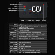 A200 OBD2 Sistema di sicurezza Head Up Display montato su veicolo da 3,5 pollici, supporta la velocità dell'auto/visualizzazione della velocità di rotazione del motore/temperatura dell'acqua/tensione, A200