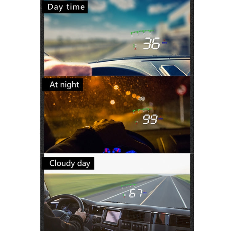 A900 OBD2 Sistema di sicurezza Head Up Display montato su veicolo da 3,5 pollici, supporta la velocità dell'auto/visualizzazione della velocità di rotazione del motore/temperatura dell'acqua/tensione/chilometraggio di guida, A900