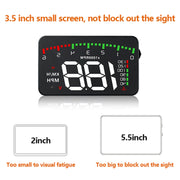 A900 OBD2 Sistema di sicurezza Head Up Display montato su veicolo da 3,5 pollici, supporta la velocità dell'auto/visualizzazione della velocità di rotazione del motore/temperatura dell'acqua/tensione/chilometraggio di guida, A900