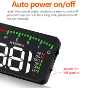 A900 OBD2 Sistema di sicurezza Head Up Display montato su veicolo da 3,5 pollici, supporta la velocità dell'auto/visualizzazione della velocità di rotazione del motore/temperatura dell'acqua/tensione/chilometraggio di guida, A900